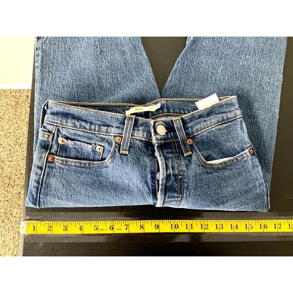 Levi's Jeans Womens 24x26 Blue Wedgie Straight Button Fly‎ High Rise Denim - Picture 12 of 13